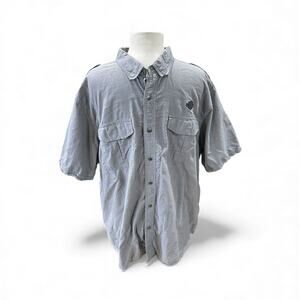 Harley Davidson Mechanic Shirt Gray Button Up Work Shirt Men’s Size 2XL -Moto